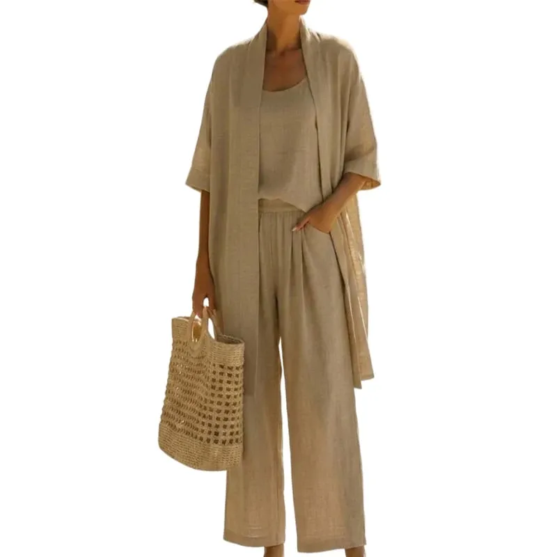 Big sale🔥Women's Three-Piece Linen Set🌿