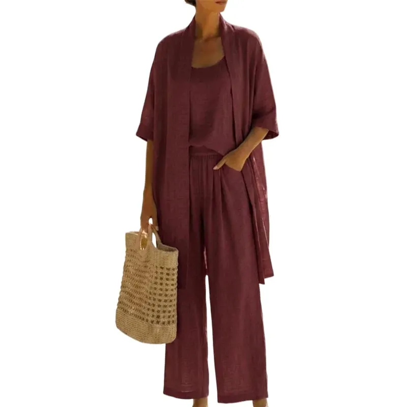 Big sale🔥Women's Three-Piece Linen Set🌿