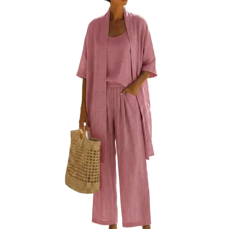 Big sale🔥Women's Three-Piece Linen Set🌿