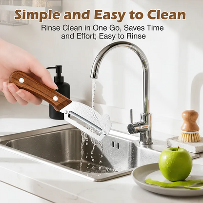 ✨Hot Sale✨Multi-Functional Vegetable Peeler for Kitchen, Ultra-Sharp Stainless Steel Blade with Wooden Handle and Bottle Opener (2 Pcs)