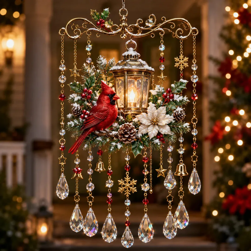 🎄🎐Handmade Christmas Stained Glass Window Hanging