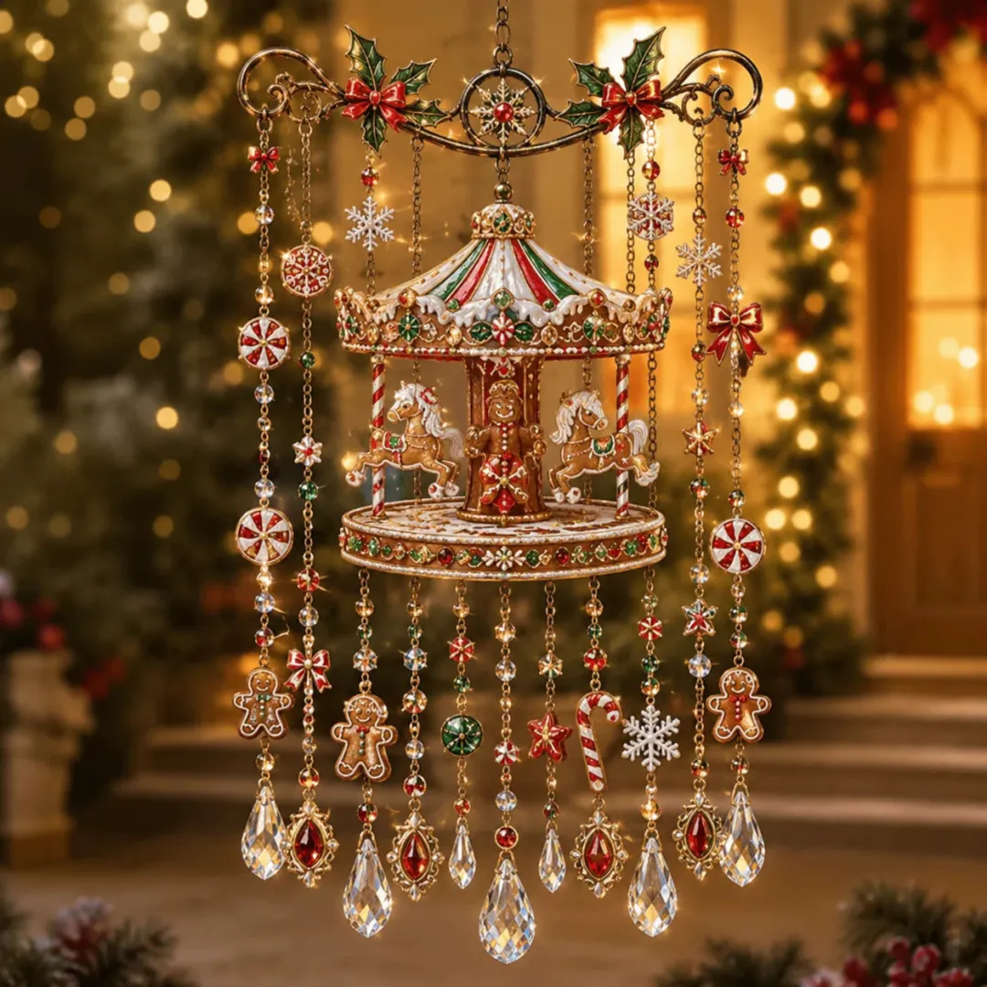 🎄🎐Handmade Christmas Stained Glass Window Hanging