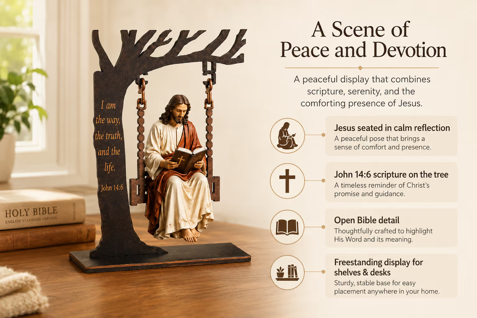 🔥✝️📚Christian Jesus Swing Ornament