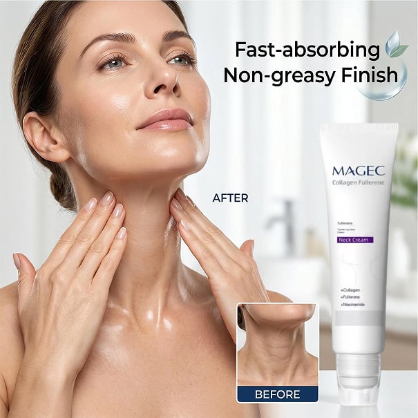 ⏰ Reduces Wrinkles and Double Chin,Five Rollers for All Around Massage,Neck Firming Cream