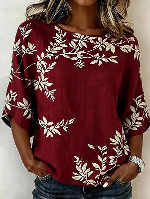 Women's Casual Round Neck Printed Top