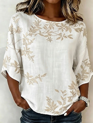 Women's Casual Round Neck Printed Top