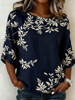 Women's Casual Round Neck Printed Top