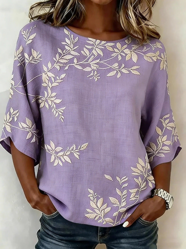 Women's Casual Round Neck Printed Top