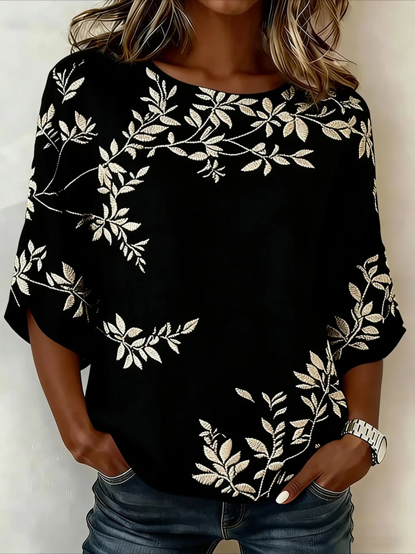 Women's Casual Round Neck Printed Top