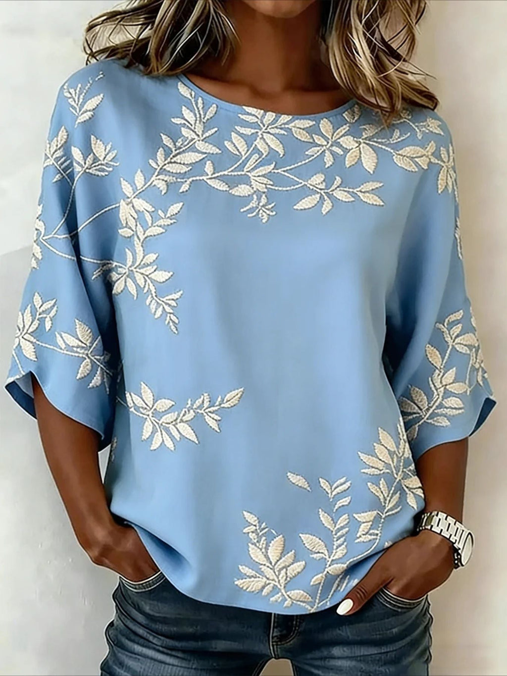 Women's Casual Round Neck Printed Top